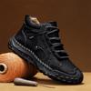 Men's High-top Casual Sneakers Handmade Leather Shoes Plus Size 39-48 Spring & Autumn