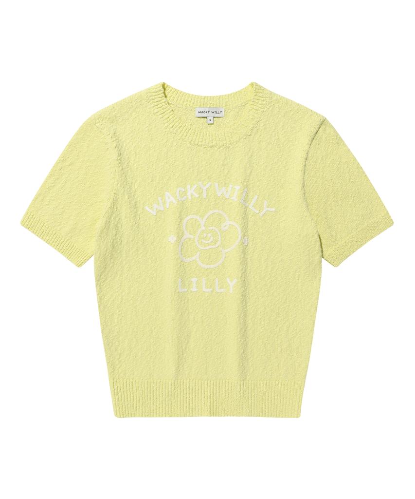 WACKY WILLY Women'S Big Lily Graphic Short Sleeve Knit Green