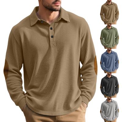 Men's  Casual Outdoor Lapel Corduroy Pullover Long-sleeved Top