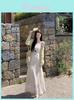 Summer Beach Vacation Maxi Dress With Lace Trim For Women