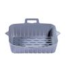 Silicone Air Fryer Baking Pan - Rectangular, Heat-Resistant, Oil-Draining Liner Mat