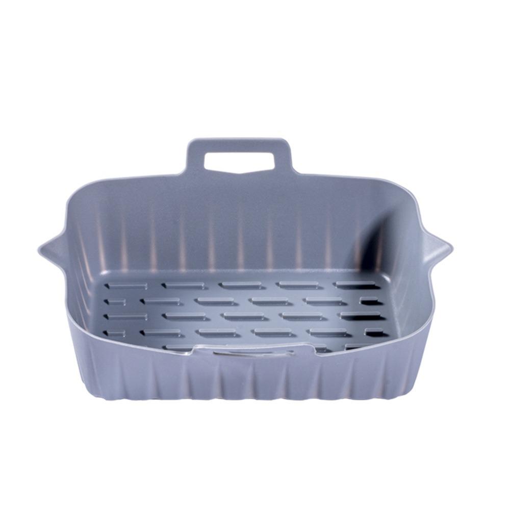 Silicone Air Fryer Baking Pan - Rectangular, Heat-Resistant, Oil-Draining Liner Mat