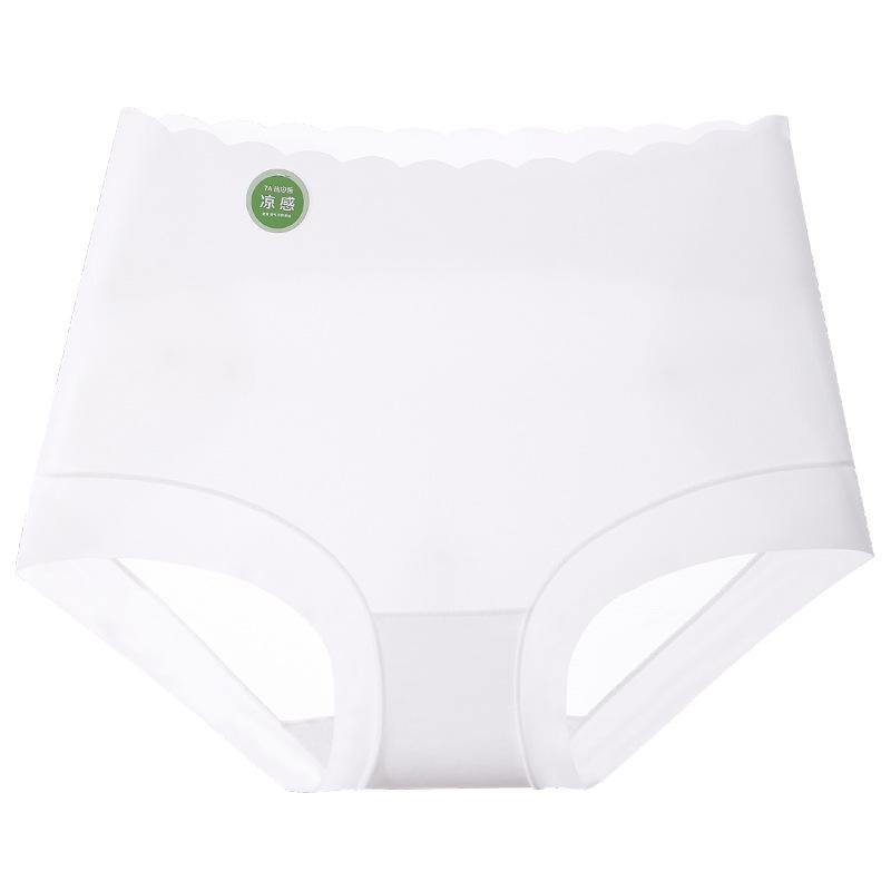 

Ultra-Thin High Waist Seamless Plus Size Ice Silk Mesh Panties with Antibacterial Cotton Crotch 2XL белый