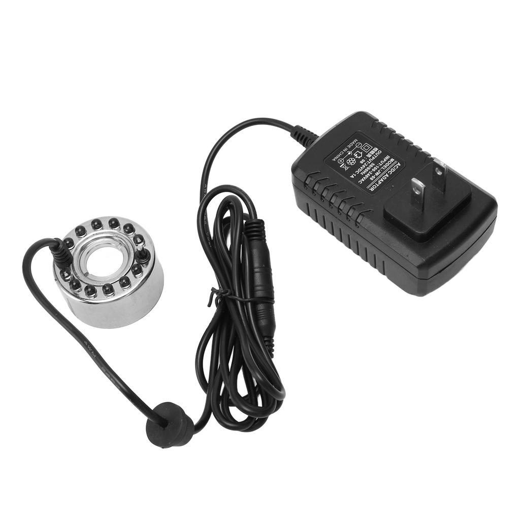 Mist Maker Fogger Humidifying Cooling Safe Water Pond Fountain Fogger with 12 Color Changing Lights