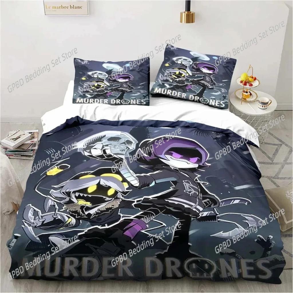 Murder-Drones Cartoon 3D NEW Duvet Cover Pillowcase Bedding Set Adult Boy Girl Bedroom Decoration Children Single Double Large