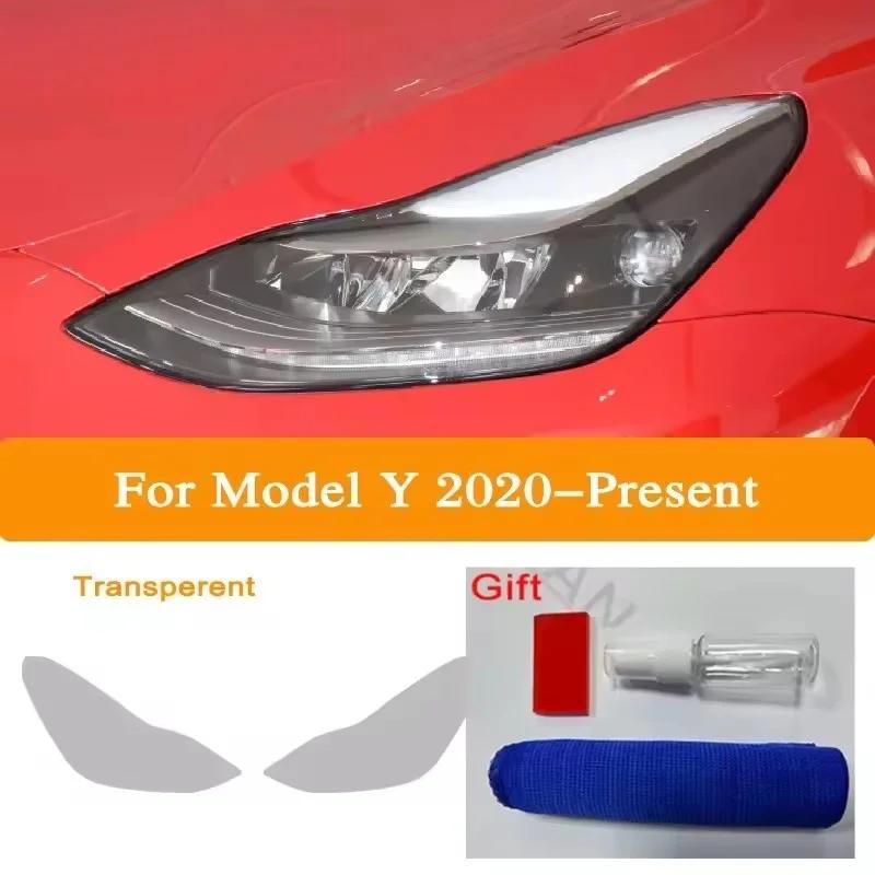 Car Headlight Tint Smoke Black Protective Film Protection Transparent TPU Sticker Accessories Styling For Tesla Model 3 X Y S