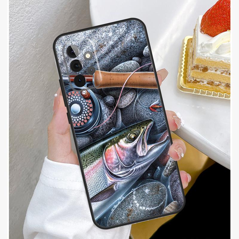 Vintage Trout Fishing Case For Samsung Galaxy A54 A34 A14 A15 A35 A55 A52 A32 A12 A51 A71 A33 A23 A13 A53 Coque