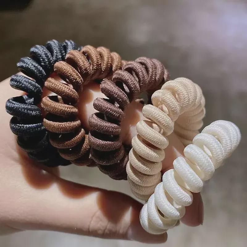 Élastique à cheveux coréen: Corde à ressort en tissu sans couture pour filles