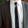 Men Women Crosses Pin Chain Tie for School Event and Casual Dates Adjustable Pre Tied Black Necktie Uniform Neckwear