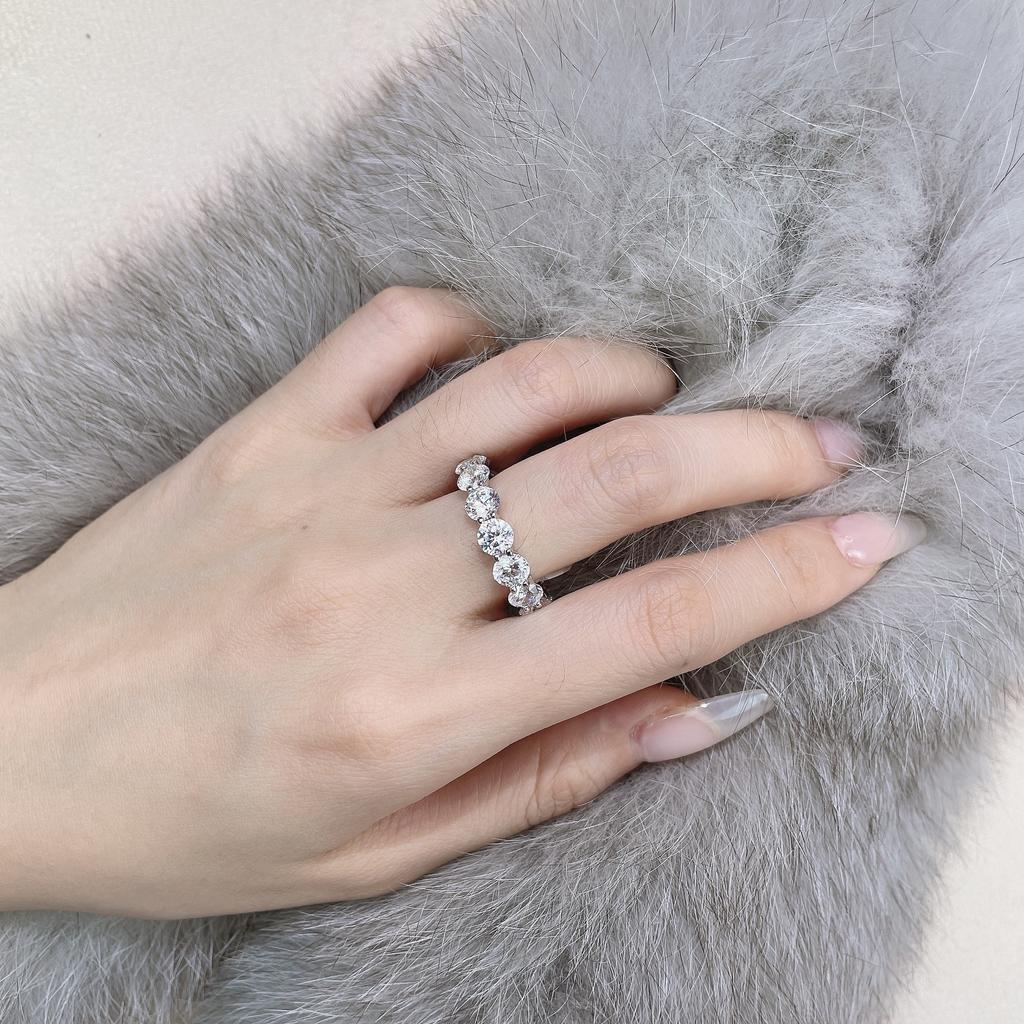 Tancise S925 Sterling Silver Jewelry Inlaid Zircon Female Design Ring.