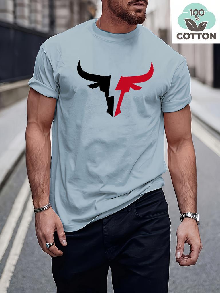 T-shirt d'été pour homme 100% coton Tissu doux et confortable Convient pour la rentrée scolaire Tenue décontractée