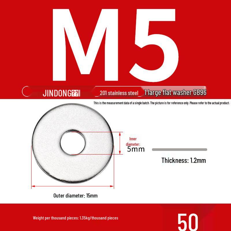 Stainless Steel 304/201/316 Oversized Thick Flat Washer Gasket Screw Washer GB97/GB96