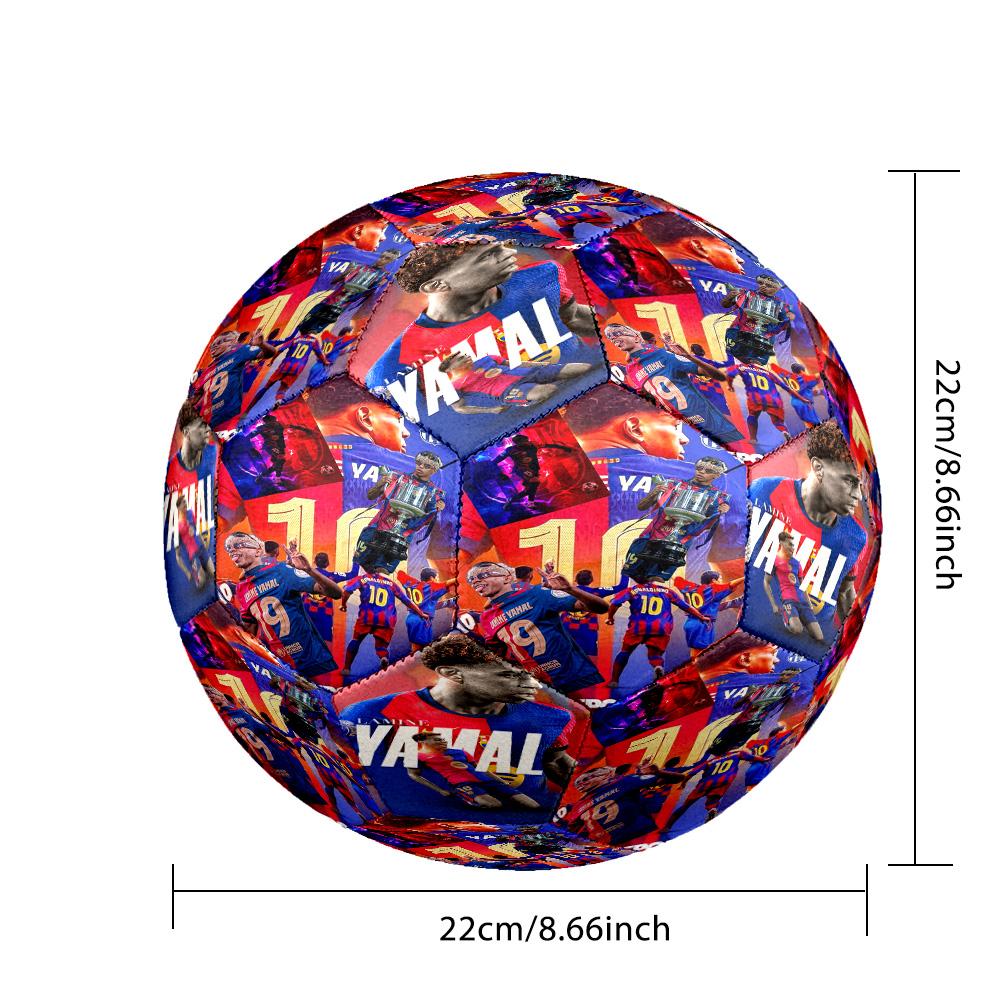 Lamine Yamal 19 Barcelona Celebration Moment Size 5 Football Machine-Stitched Indoor/Outdoor Training and Matches Ideal for Soccer Enthusiasts
