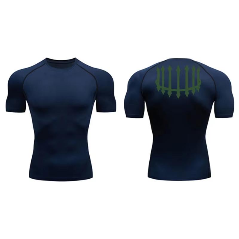 Graphic Print Men's Compression Shirt Quick Dry | Gym Workout Running Fitness Baselayer Top RL000483