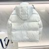 Autumn and Winter Short Fabric Bread Down Jacket Men's and Women's Removable Hats