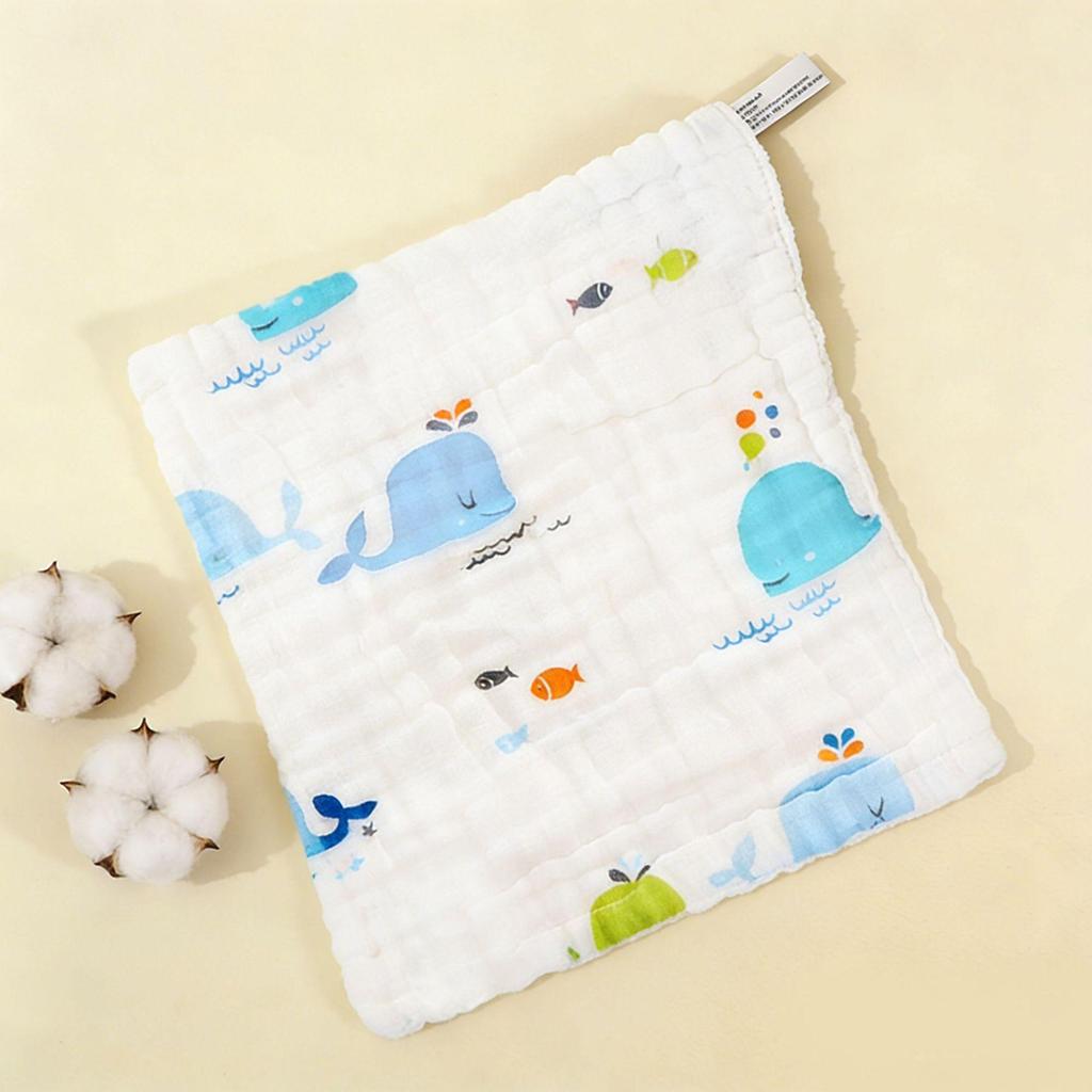 Class A Pure Cotton 6-Layer Gauze Washcloth Bib for Infants and Toddlers