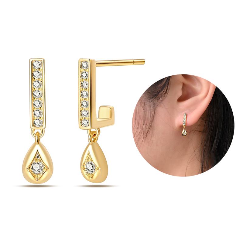 Silver 925 Heart CZ Cubic Zircon Round Daisy Flower Trio Stud Earrings for Women Silver S925 Original Fashion Jewelry