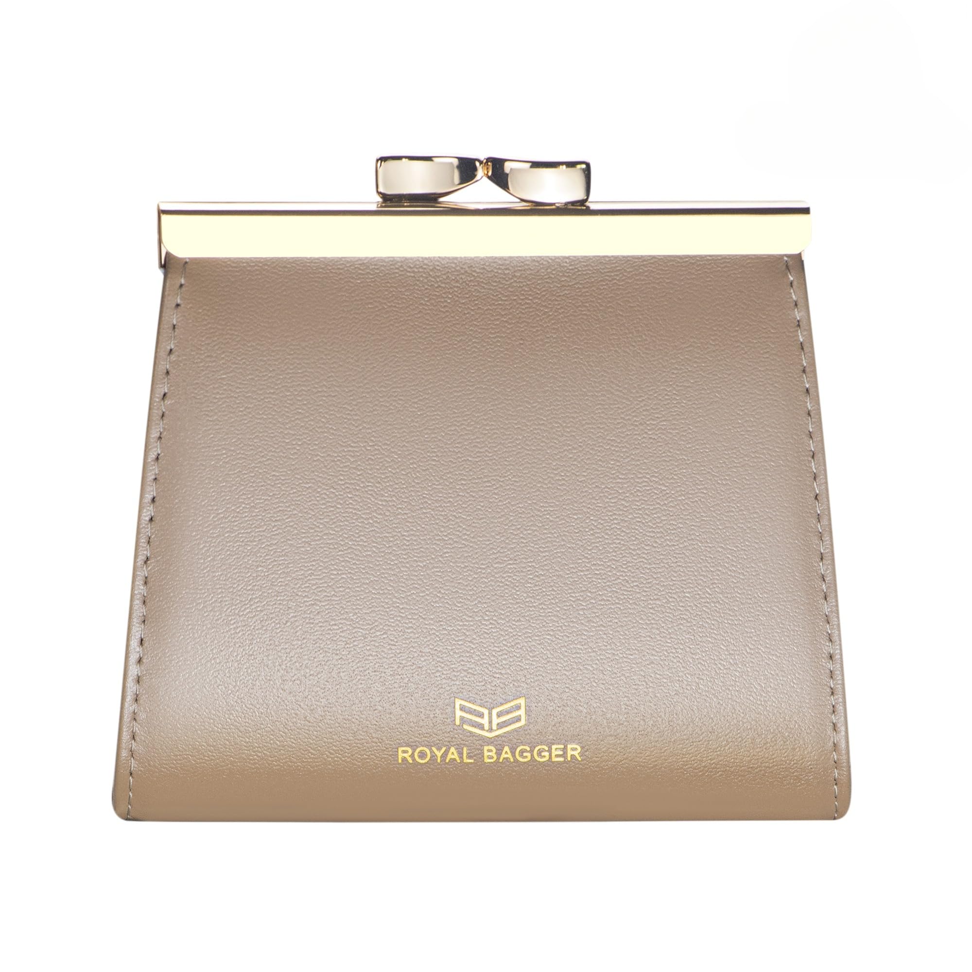 

Royal Bagger Kiss Lock RFID Credit Card Holder for Women, Genuine Cowhide Leather Short Wallet, Fashionable Vintage Coin Purse 3242 (Apricot)