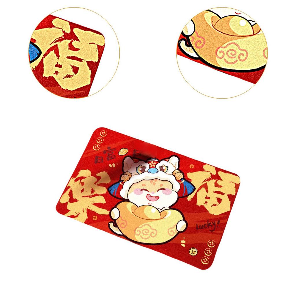 Indoor Doormat Chinese New Year Decoration Thickened Washable AntiSlip Rug Floor Mat for Hallway Bedroom Kitchen Party Office