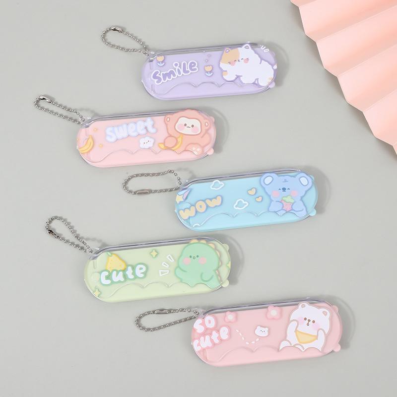 Cartoon Cute Folding Compact Mirror Comb: Travel Dual-Use