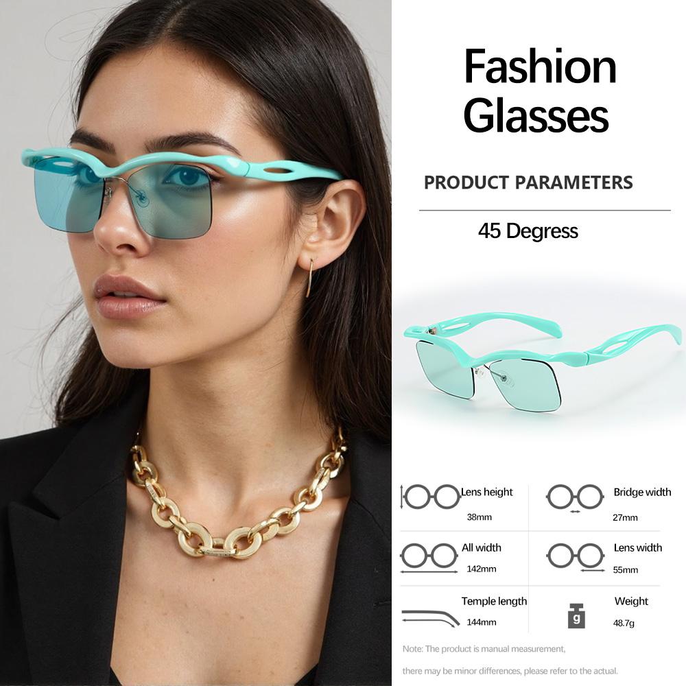 

Солнцезащитные очки Modern Vintage для женщин, полуободок, квадратные линзы, геометрическая линия, простые модные аксессуары, женские очки