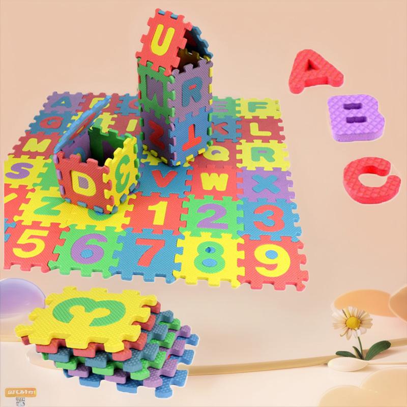 

Multisize Foam Baby Crawling Mat with Numbers & Letters - EVA Puzzle for Children s Room 4cm*4cm 36 pieces