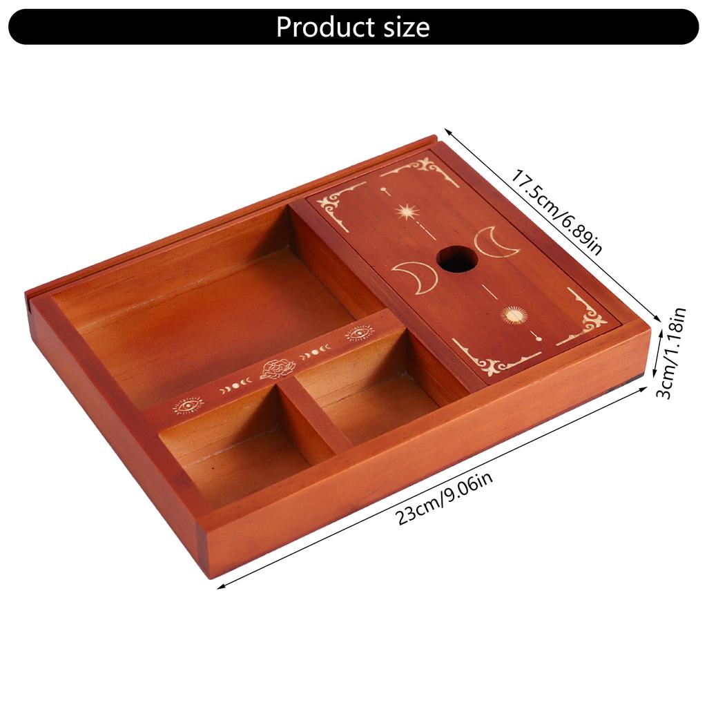 Wood Tarot Card Stand for Display and Storage Crystal Necklace Organizer Tray Decorative Divination Tool Holder Shelf