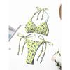 New Style Printed Fresh and Stylish Tie-Neck Sexy and Fashionable Women's Two-Piece Bikini Swimsuit