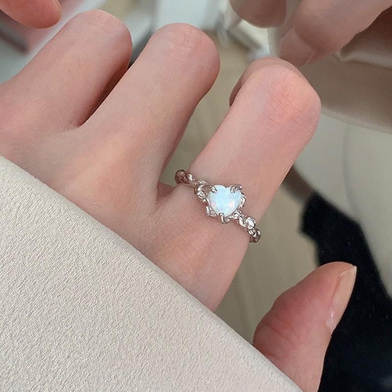 Contemporary Clear Moonstone And Zircon Ring For Women Offering Elegant And Distinctive Style