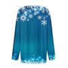 Women's T Shirt Tee Christmas Printed Button Long Sleeve Tunic Daily Weekend Fashion Basic V- Neck Regular Top