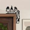Christmas Gnome Door Frame Decoration Iron Faceless Dwarf Door Corner Sign Hollow Elf Front Door Edge Topper Sitter Ornament