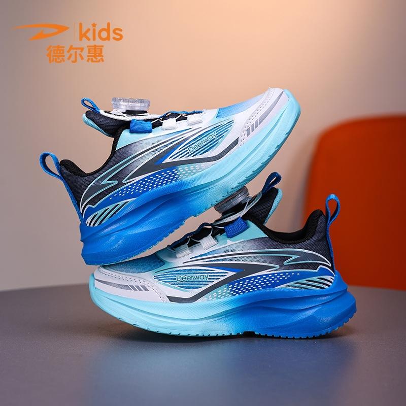 Delhui classmates boys spring and summer 2025 single mesh breathable girls knob buckle running shoes medium and large children wear-resistant and