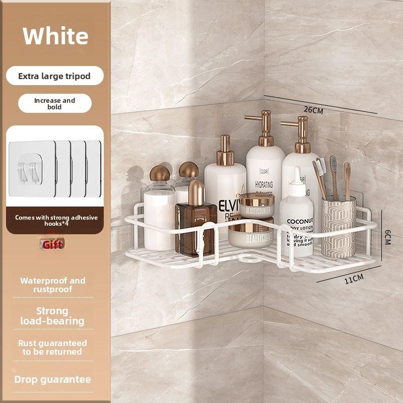 Modern Minimalist Bathroom Wall Shelf With Carbon Steel Material For Storage And Organization