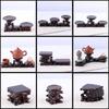 Red Wood Solid Wood Head Base, Vase, Bonsai Base, Purple Sand, Tea Pot, Large, Medium Height, Circular, Jade