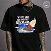 I'M Just Here For The Free Ice Cream Cruise Ship Vacation Moto Cotton T-shirt Summer Casual Sho
