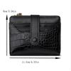 Multi-Card Slots Women Short Wallet  Pu Leather Solid Color Zipper Clutch Crocodile Print Waterproof Card Bag Coin Purse