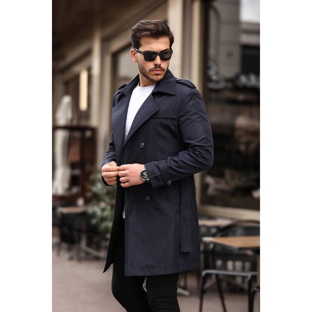 Men's Premium Epaulette Trench Coat Topcoat