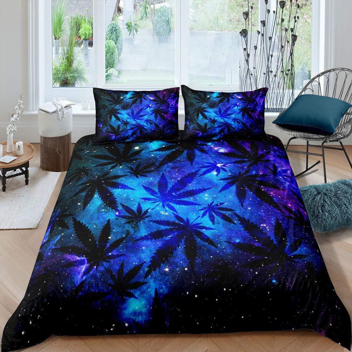 

Home Textiles Three-Piece Color Hemp Leaf Cartoon Digital Printing Quilt Pillowcase Bedding 90 * 200