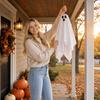 Halloween Hanging and Set - 3 with 40 Stickers and Button Light for Outdoor Porch Tree Decor