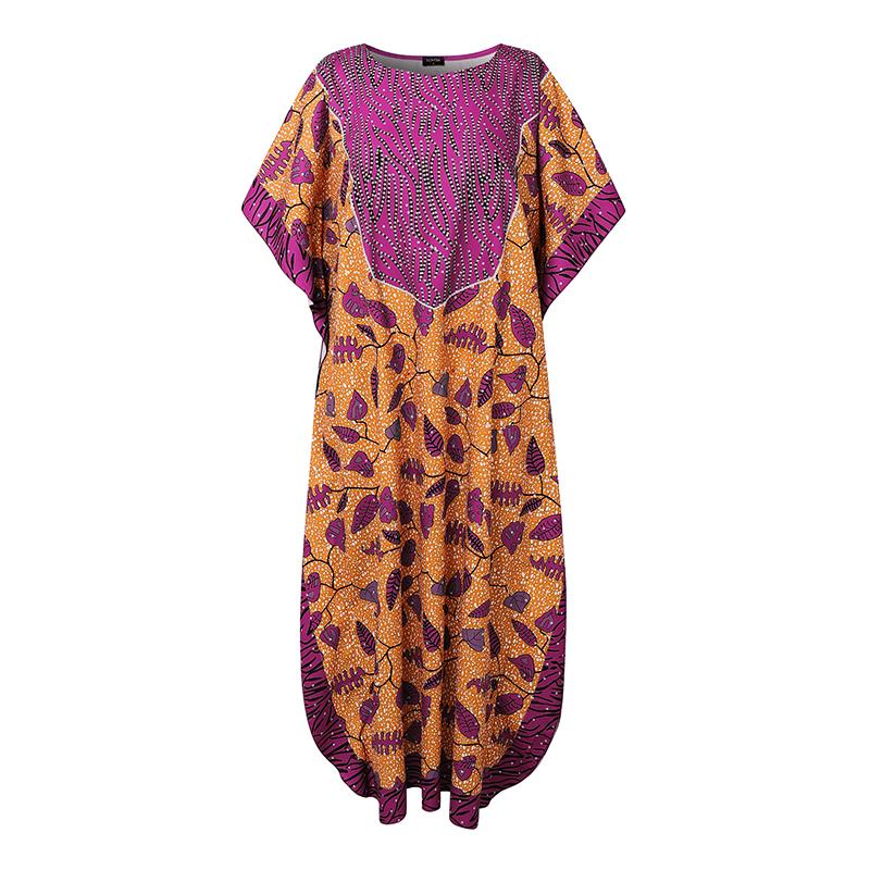 

Женское платье макси оверсайз с круглым вырезом, рукавами «летучая мышь», оборками и принтом, свободного кроя, размеры M-XXXXXL M темно-розовый