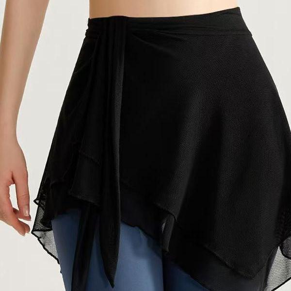 Women's Mesh Yoga Skirt Cover-Up: Anti-Exposure Fitness Skirt for Spring/Summer, One-Piece Butt Cover for Running