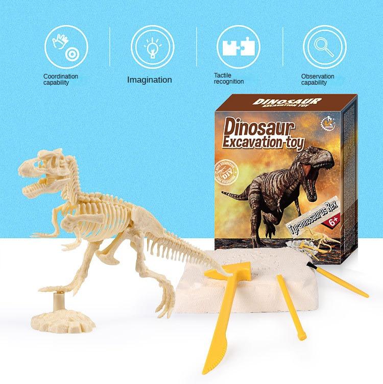 Dinosaur Fossil Excavation Kit Toys Jurassic Animal Skeleton Model Scientific Mining Archaeological Education Game Children Gift