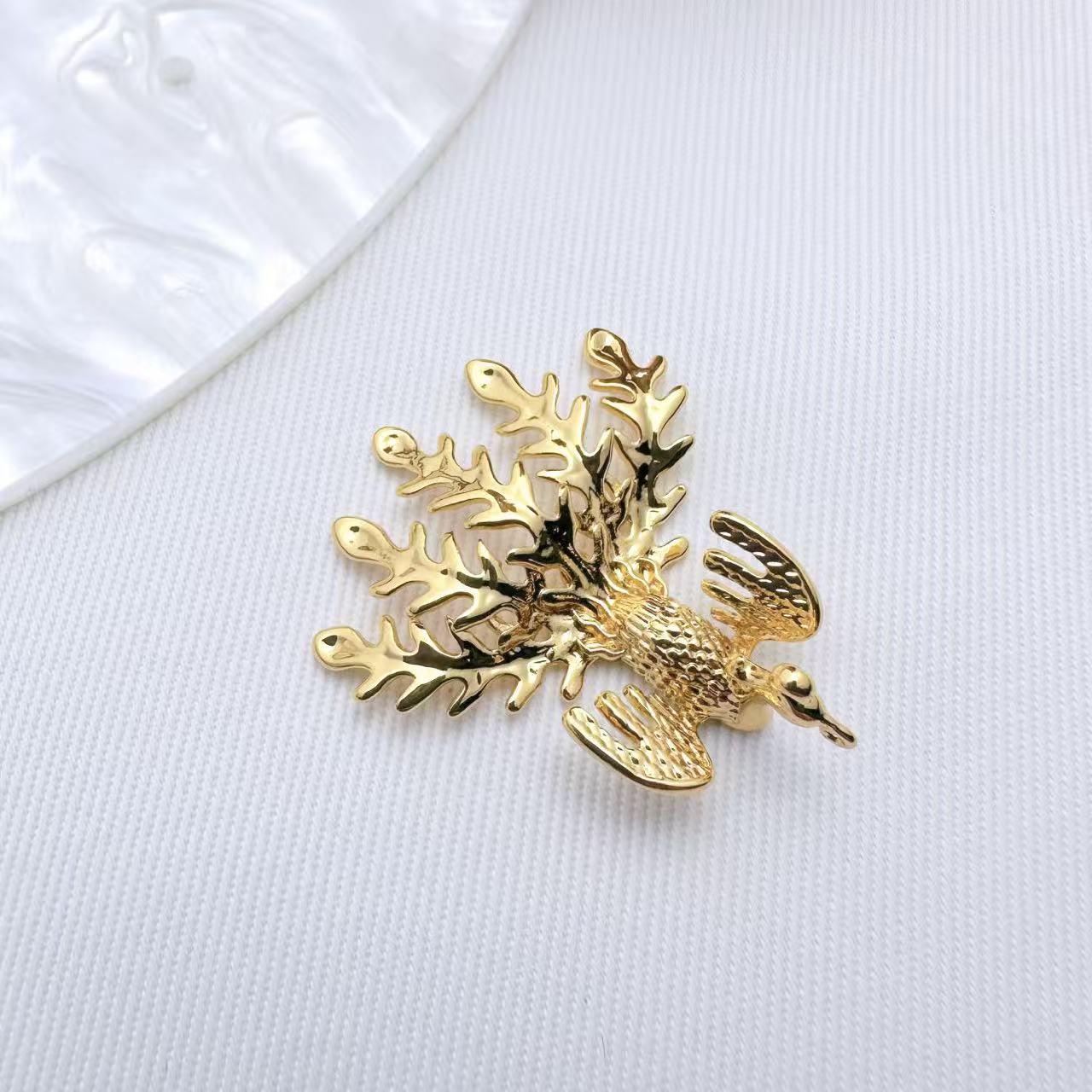 Copper-Plated Gold Phoenix Accessories: Ancient-Style DIY Jewelry, Chinese Retro Hairpins, Headdresses, Earrings