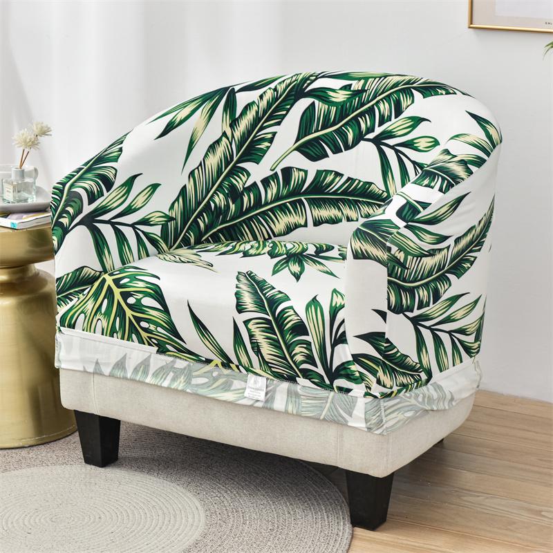 Spandex Tub Chair Cover Geometric Printed Club Armchair Slipcover Elastic Washable Seat Case Protector For Living Room Home
