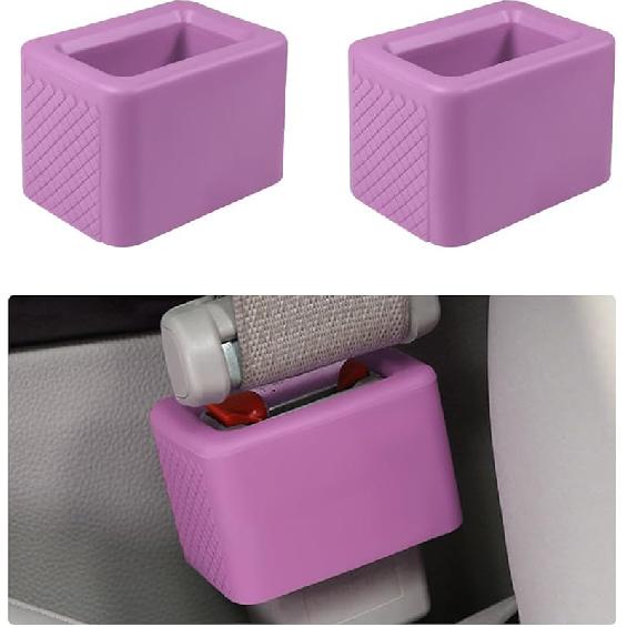 Augeny 2PCS Seat Belt Buckle Holder, Silicone Auto Rear Seatbelt Buckle Booster To Makes Receptacle Stand Upright For Easy Access, Universal Vehicle
