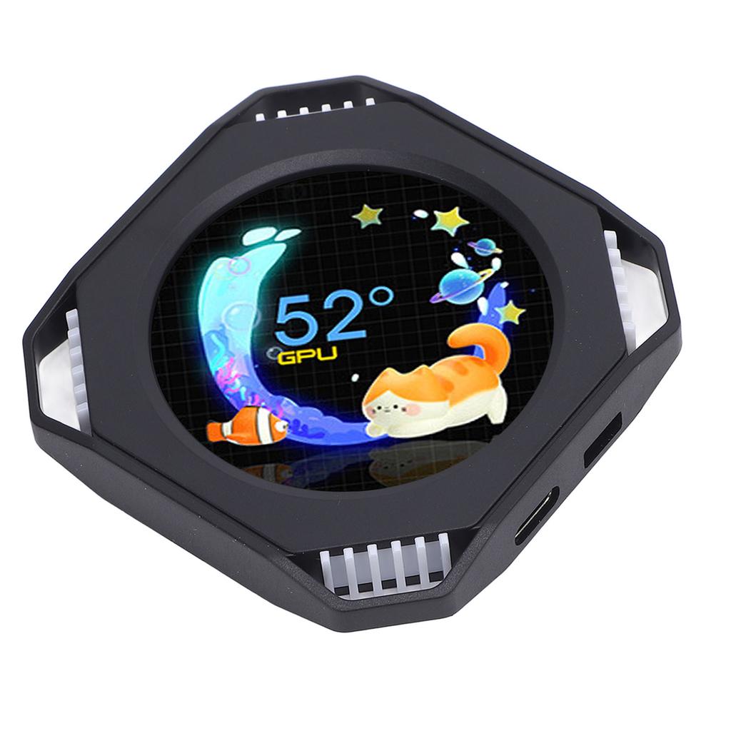 2.1 Inch Computer Secondary Screen DIY Dynamic Theme Water Cooler Screen USB RGB GPU CPU Temperature Display PC Case