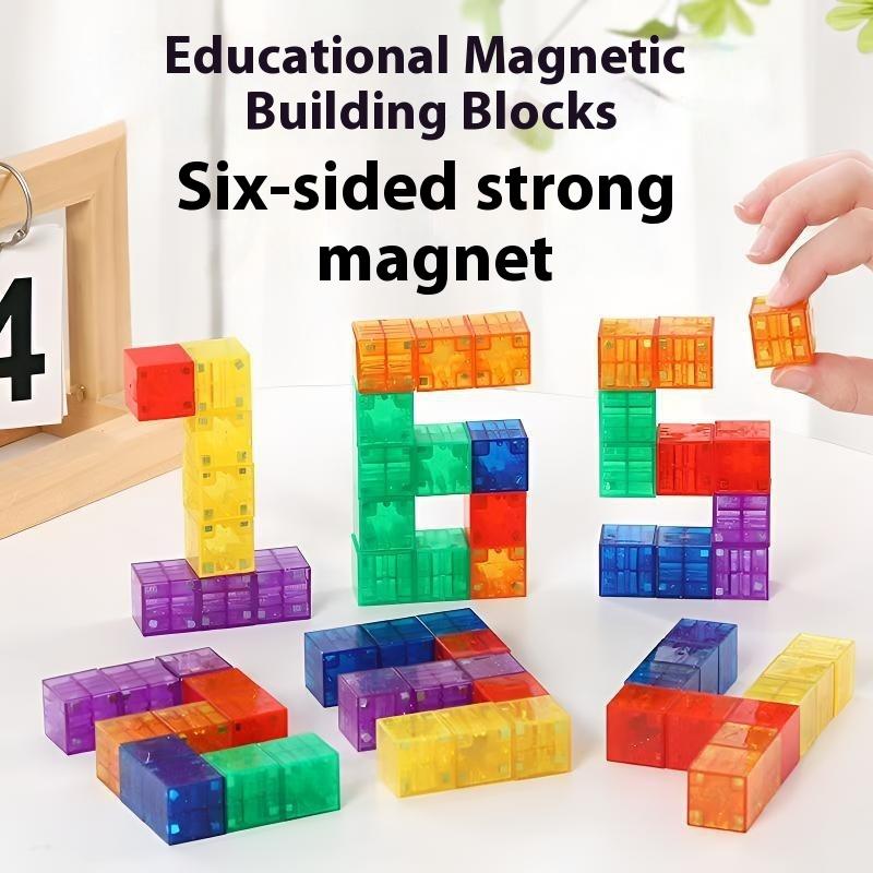38/68/100Pcs Color Magnetic Building Blocks Cube Toys For Exquisite Holiday Gifts Magnetic Square Building Blocks