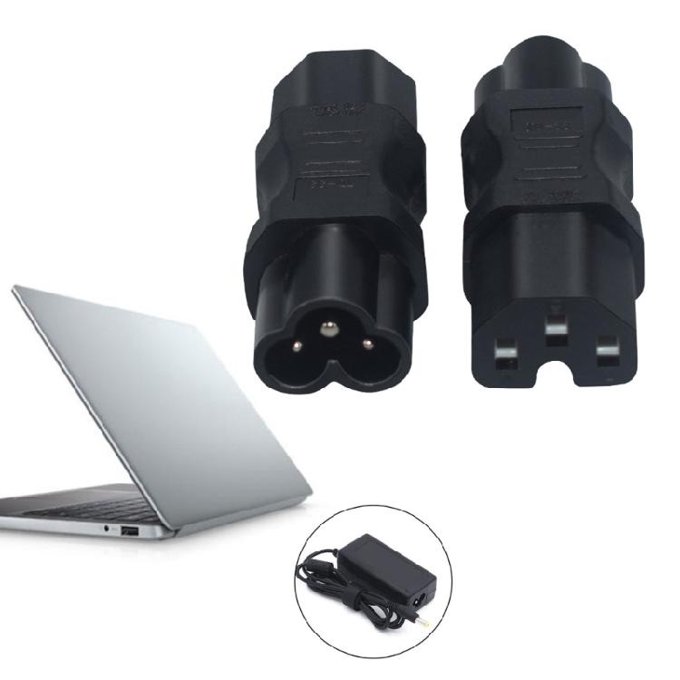 Small PDU Power Adapter, C6 to IEC320 C15 Female Connectors IEC320 C15 to C6 Cloverleaf Power Adapter for Travel Use