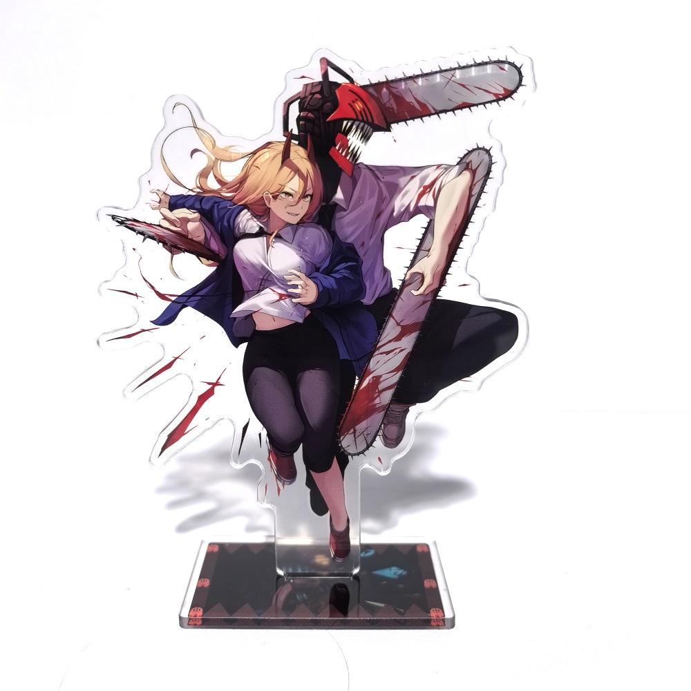 15CM Chainsaw Man Anime Figure Denji Power Acrylic Stand Figure DIY Decoration Standing Sign Adult Collection Toy Desktop Ornament 15cm