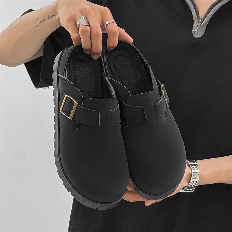 Nové pánské pantofle nika mango hlava nízké poloviční nazouváky líný muž jeden pedál taška hlava nazouváky pánské